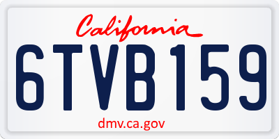 CA license plate 6TVB159