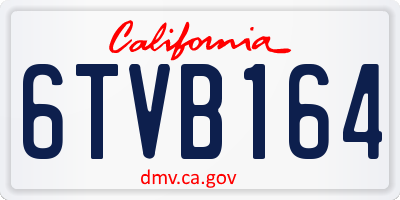 CA license plate 6TVB164