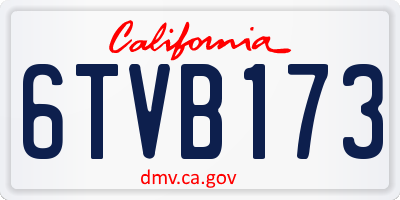 CA license plate 6TVB173