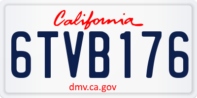 CA license plate 6TVB176