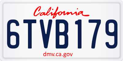 CA license plate 6TVB179