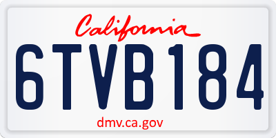 CA license plate 6TVB184