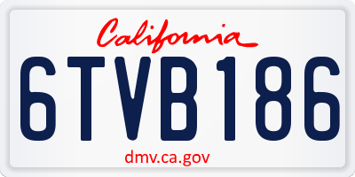 CA license plate 6TVB186