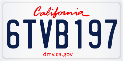 CA license plate 6TVB197