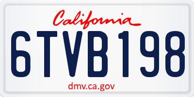 CA license plate 6TVB198