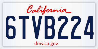 CA license plate 6TVB224