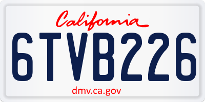 CA license plate 6TVB226