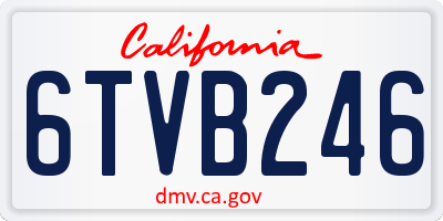 CA license plate 6TVB246
