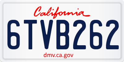 CA license plate 6TVB262