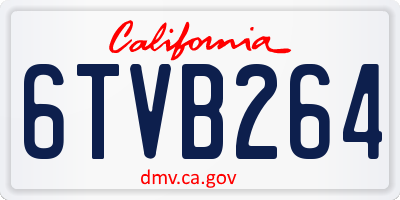 CA license plate 6TVB264