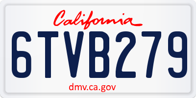 CA license plate 6TVB279