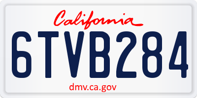 CA license plate 6TVB284