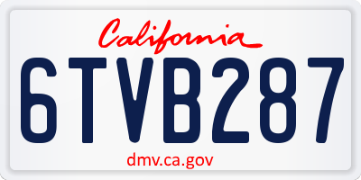 CA license plate 6TVB287