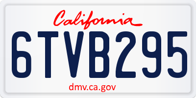 CA license plate 6TVB295