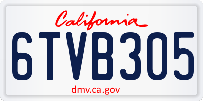 CA license plate 6TVB305