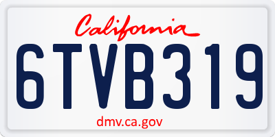 CA license plate 6TVB319