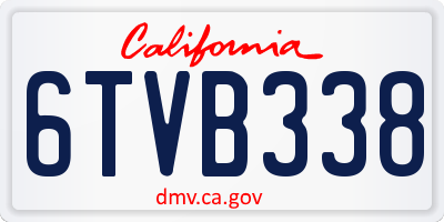 CA license plate 6TVB338