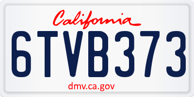 CA license plate 6TVB373