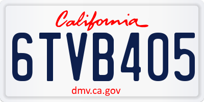 CA license plate 6TVB405
