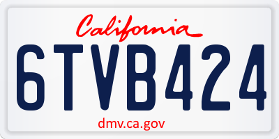 CA license plate 6TVB424