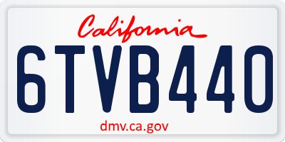 CA license plate 6TVB440