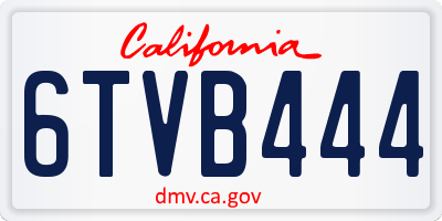 CA license plate 6TVB444