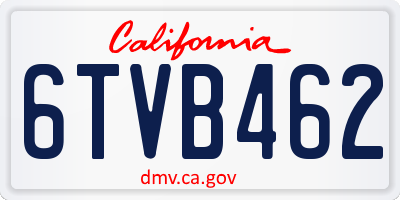 CA license plate 6TVB462