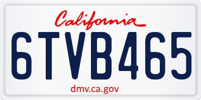 CA license plate 6TVB465