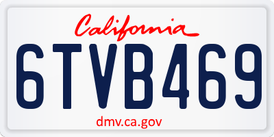 CA license plate 6TVB469