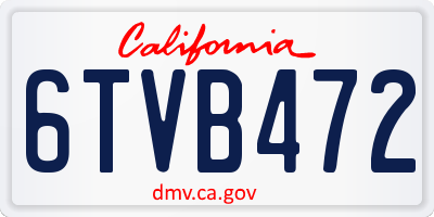 CA license plate 6TVB472