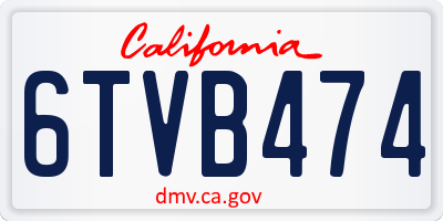 CA license plate 6TVB474