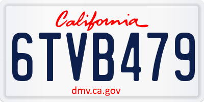 CA license plate 6TVB479