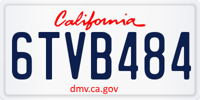 CA license plate 6TVB484