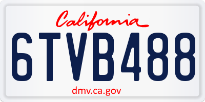 CA license plate 6TVB488