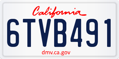 CA license plate 6TVB491