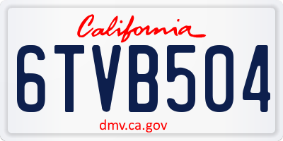 CA license plate 6TVB504