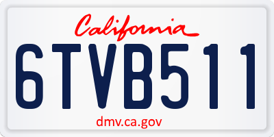 CA license plate 6TVB511