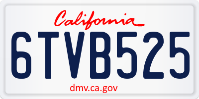 CA license plate 6TVB525