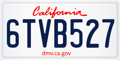 CA license plate 6TVB527