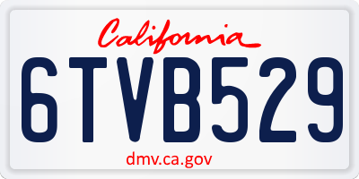 CA license plate 6TVB529