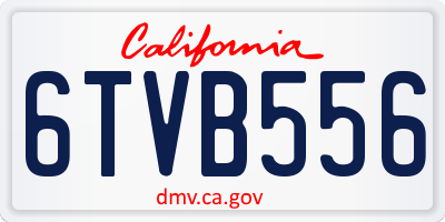CA license plate 6TVB556