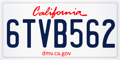 CA license plate 6TVB562