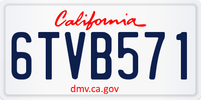 CA license plate 6TVB571