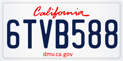 CA license plate 6TVB588