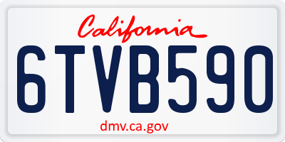 CA license plate 6TVB590