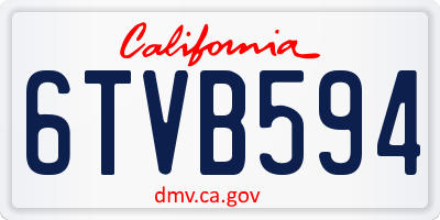 CA license plate 6TVB594