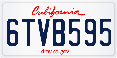 CA license plate 6TVB595