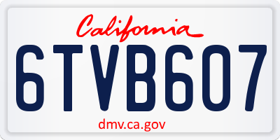 CA license plate 6TVB607