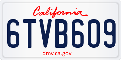 CA license plate 6TVB609