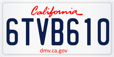 CA license plate 6TVB610